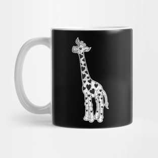 Cute Funny Giraffe With Hearty Fur Pattern Mug